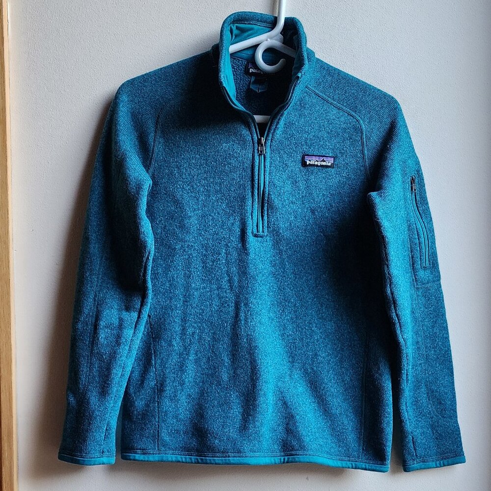 Patagonia Aqua Better Sweater Quarter Zip-Up Pullover Size Small - Picture 6 of 16